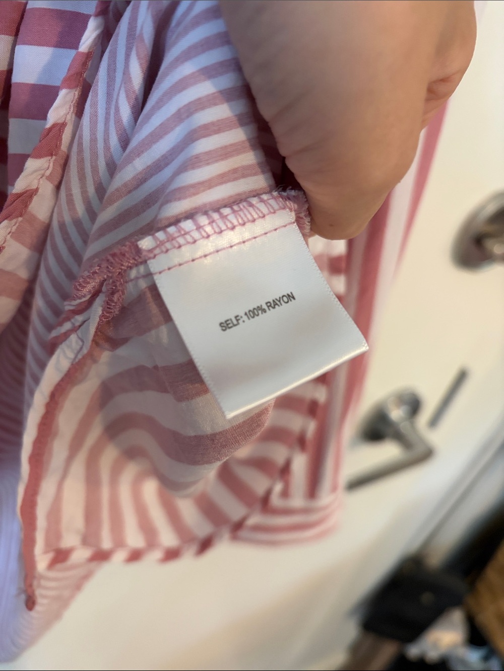 JANE + DELANCEY | Striped Pink and White Collared Women's Top - Picture 7 of 14